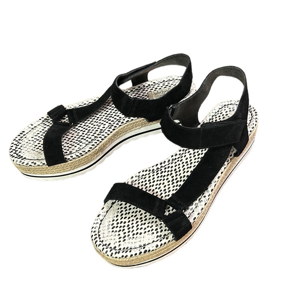 Crown Vintage Black Leather Korine Platform Sandal Women’s  Size 11 - Picture 7 of 11